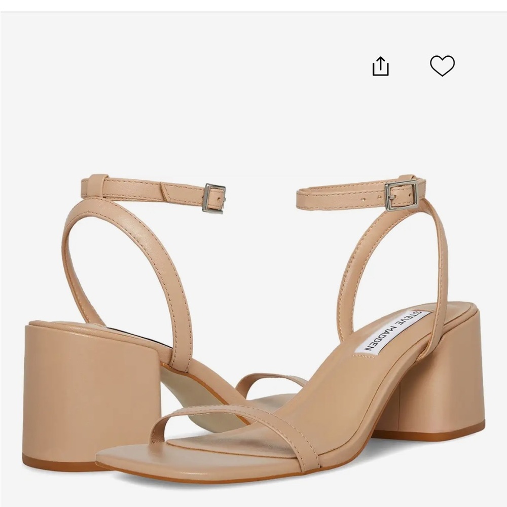 Steve Madden Audrina Nude Block Heel Sandals